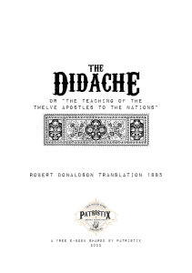 Didache - translation by Robert Donaldson 