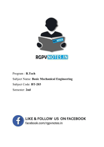 Unit 5 - Basic Mechanical Engineering - www.rgpvnotes.in