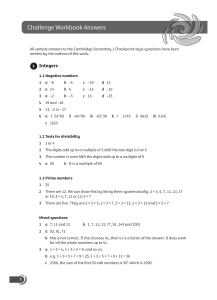 Checkpoint Maths Challenge 7 Answers