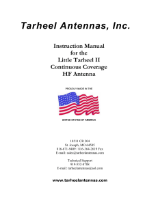 Little Tarheel II – Antena móvel 3,5 a 54 MHz MANUAL