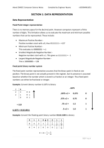 1. Data representation