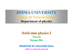 Solid State Physics I - PPT