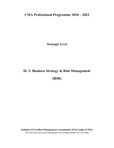 Business Strategy & Risk Management - Study Text (2018-2022)