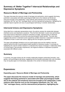 Summary of Better Together  Interracial Relationships and Depressive Symptoms