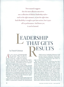 Leadership That Gets Results HBR