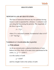 JEE Main 2023-24 Gravitation Revision Notes - Free PDF Download