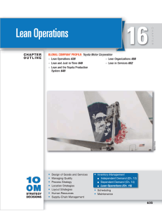 CHAPTER 9 LEAN OPERATIONS