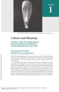 Cultural Anthropology A Problem-Based Approach ---- (CHAPTER 1 - CULTURE AND MEANING)