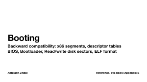 Booting Process: x86 Segments, BIOS, Bootloader, ELF