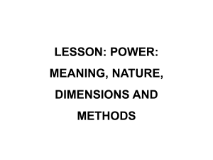Power meaning, nature dimensions and methods