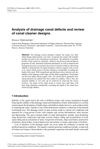 Analysis of drainage canal defects