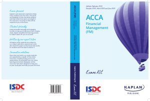 ACCA Financial Management (FM) Exam Kit