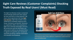 Sight Care Reviews (Customer Complaints) Shocking Truth Exposed By Real Users! (Must Read)