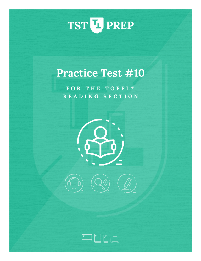 01.10, TST Prep Test 10, The Reading Section