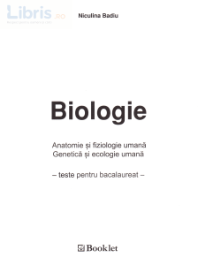 Biologie. Anatomie si fiziologie. Genetica si ecologie Cls 11 12
