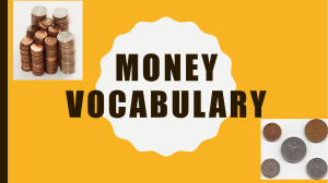 ESOL Vocabulary - money 