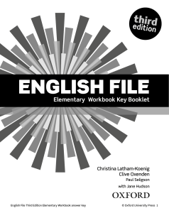 English File Elementary - WB answer key