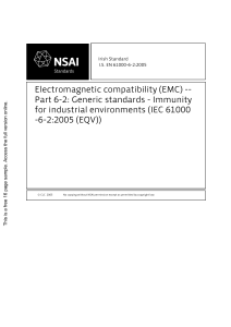EMC 6-2 Generic standard - immunity for industrial environemnt IEC 61000-6-2 preview