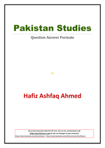 Pakistan Studies Complete Notes Question Answer pdf