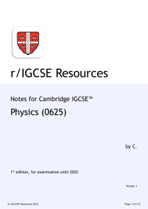 IGCSE Physics Notes (0625) - r/IGCSE Resources