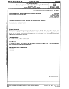 DIN EN 25580-1992 ENG Non destructive testing - Minimun requirements for industrial radiographic illuminators