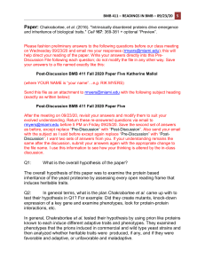 Post-Discussion BMB 411 Fall 2020 Paper Five Katherine Mallol