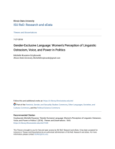 Gender-Exclusive Language  Women s Perception of Linguistic Ostra