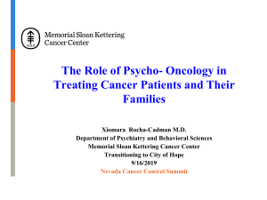 The Role of Psycho-Oncology
