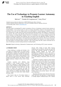 The Use of Technology to Promote Learner