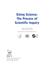 Doing Science The Process of Scientific Inquiry