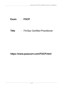 2024 Updated FinOps Certified Practitioner FOCP Dumps