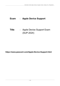 Apple Device Support Exam (SUP-2024) Dumps