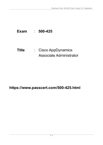 Cisco AppDynamics Associate Administrator 500-425 Dumps