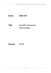 SnowPro Advanced Administrator ADA-C01 Dumps