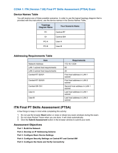 CCNA 1 - ITN Final PT Skills Assessment ID111