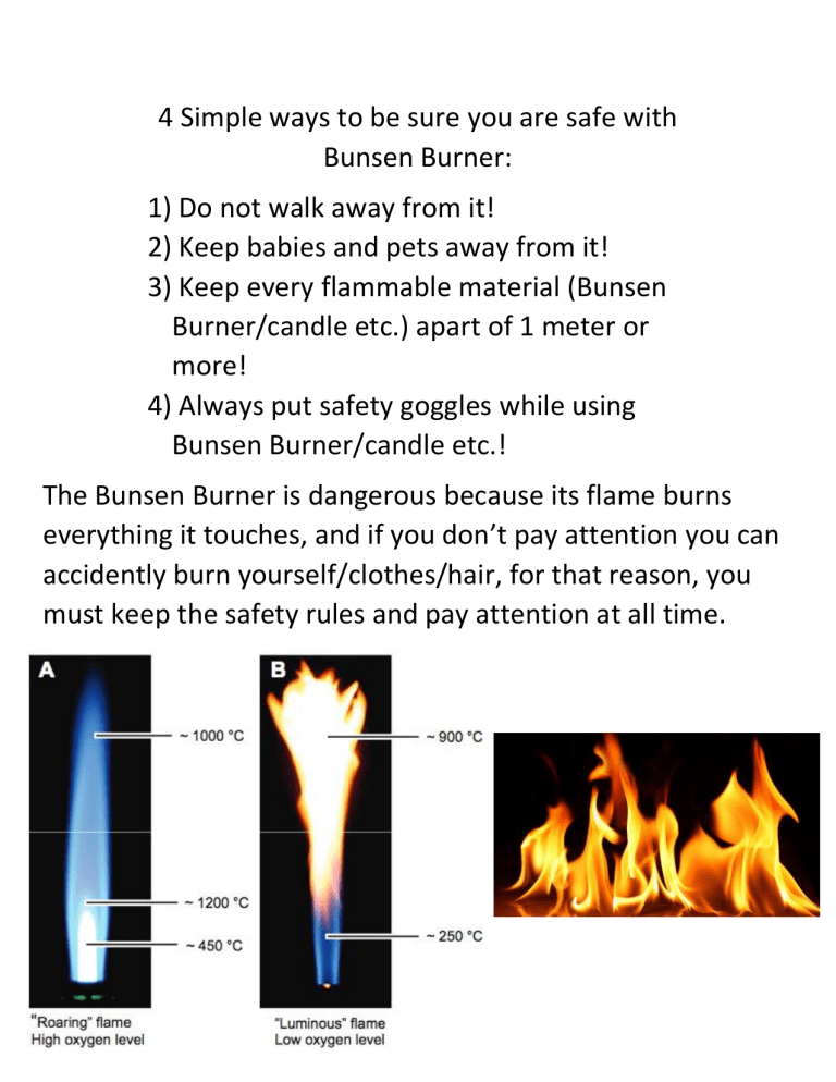 Bunsen Burner Safety Rules Precautions