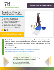 Consistency of Concrete Testing Machine Suppliers