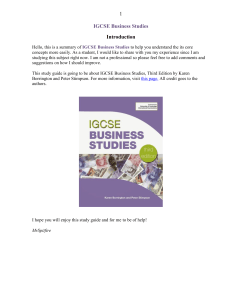 IGCSE Business Studies: Questions and Answers