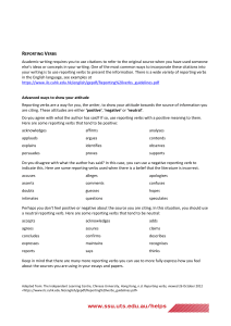 Reporting Verbs ++
