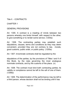 Contracts- Title II - RA 386