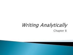Writing Analytically Chapter 8