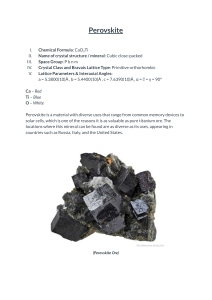 Perovskite Crystal Structure Information