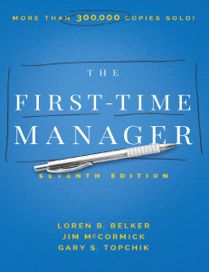 The First Time Manager 7th Edition