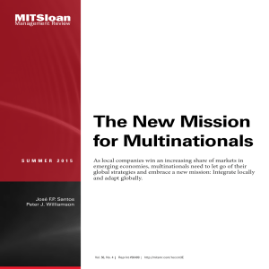 The New Mission for Multinatio