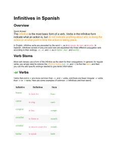 Infinitives in Spanish