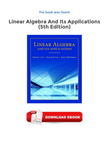 Linear Algebra And Its Applications 5th