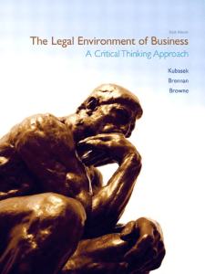 Legal Environment of Business, 6th edition