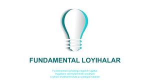 4-Fundamental loyihalar