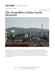 The Geopolitics of Rare Earth Elements (Stratfor, 2019)