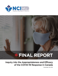 National Citizens Inquiry: Inquiry into the Appropriateness and Efficacy of the COVID-19 Response in Canada (2023)